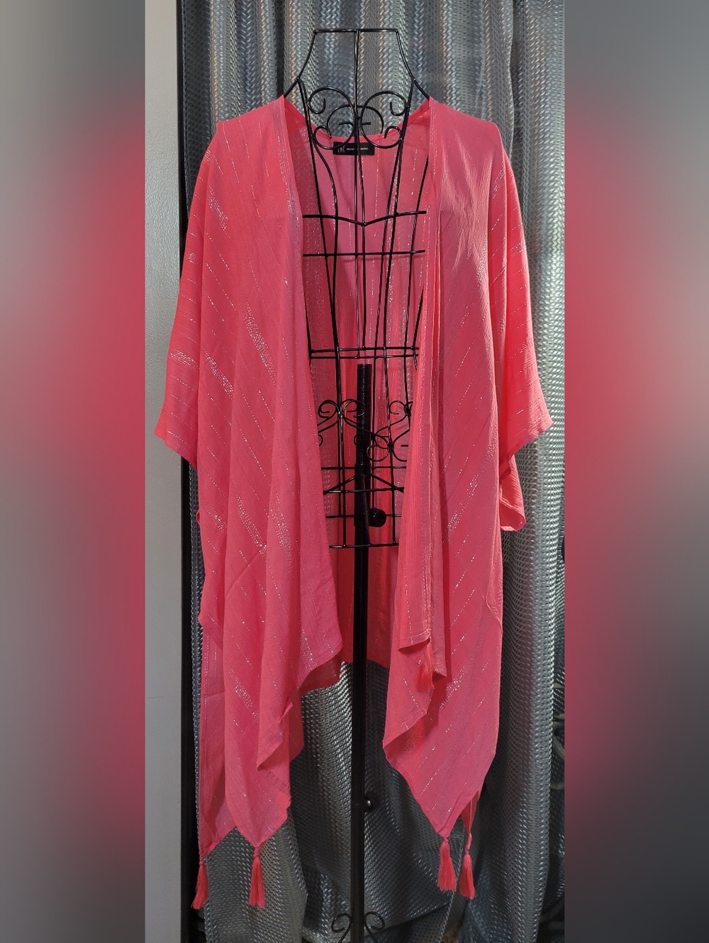 INC International Concepts Pink Metallic-Striped Cover-up